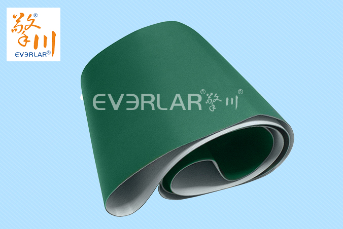 綠色PVC輸送帶加雙導條