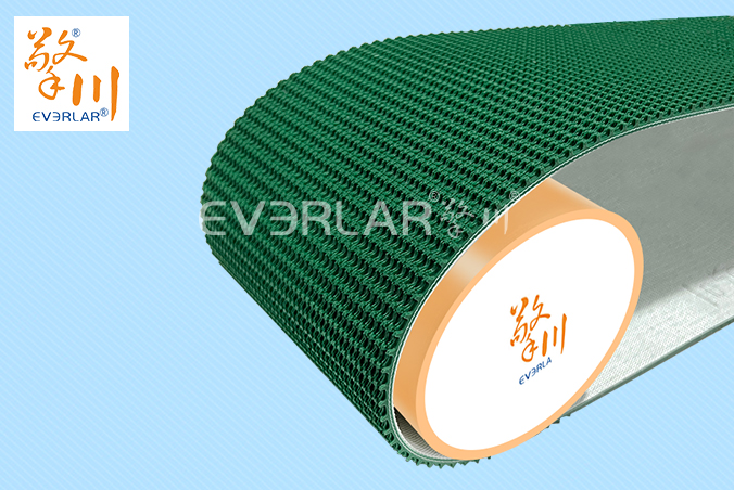 綠色PVC花紋帶防滑耐磨食品加工行業(yè)自動(dòng)化包裝線輸送帶廠家定制