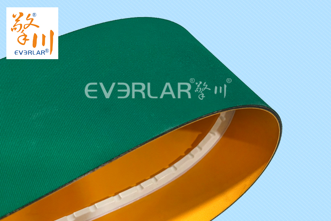 黃綠片基帶加導(dǎo)條耐磨防滑電子行業(yè)電子元件分揀機工業(yè)皮帶擎川定制