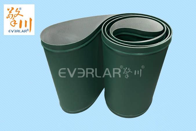 墨綠色PU輸送帶加雙導(dǎo)條耐磨抗撕裂食品電子物流分揀機皮帶擎川定制