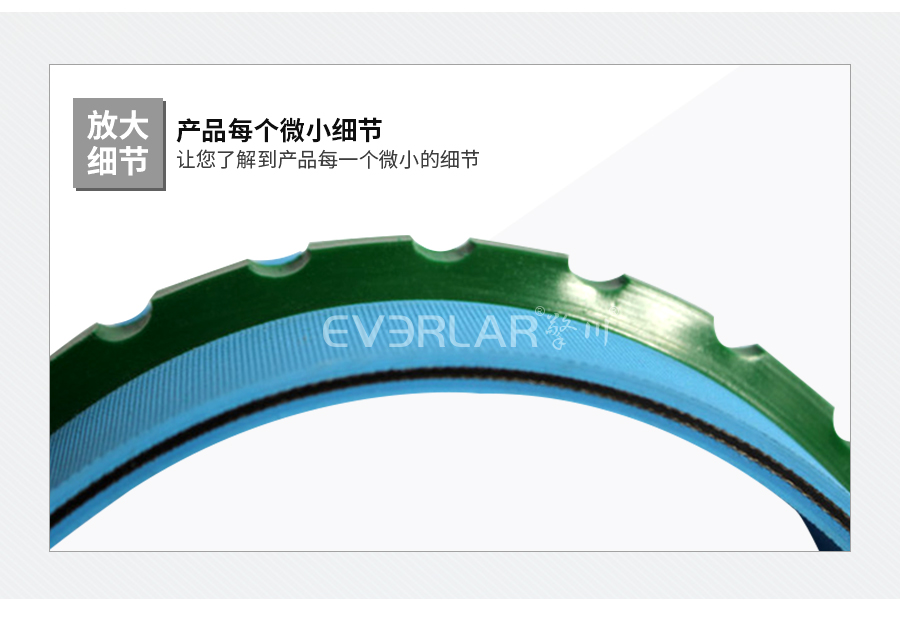 天藍色片基帶加齒形導(dǎo)條 天藍色片基帶加齒形導(dǎo)條